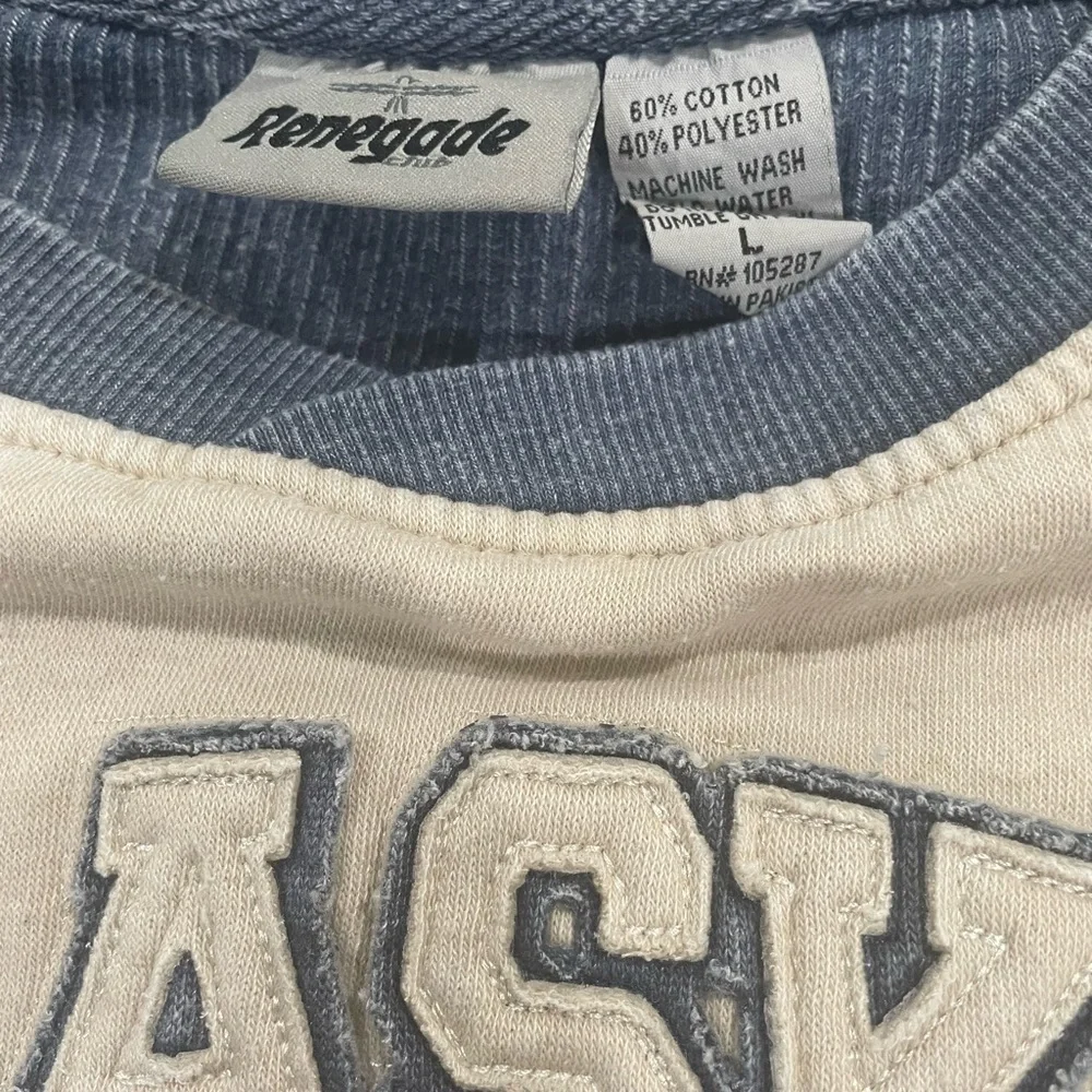 RENEGADE VINTAGE Alaska Faded Blue and Cream Men's Crewneck Size Large